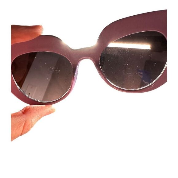 Plastic cat eye sunglasses black & purple frame - Picture 11 of 11